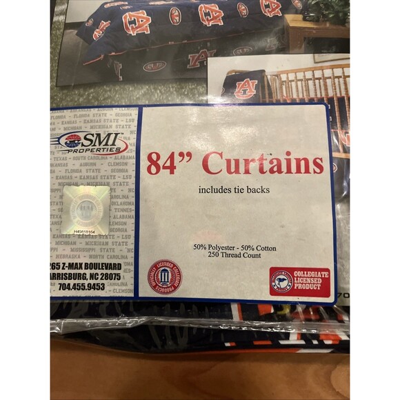 Auburn Tigers Curtain 2-Piece Matching Panel Set 63" 0r 84" Multicolor - Picture 6 of 16